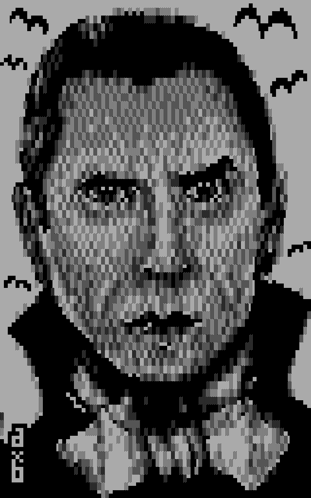 A Transylvanian nobleman fixes the viewer with a magnetic stare and a raised eyebrow.  In the background, bats flitter.